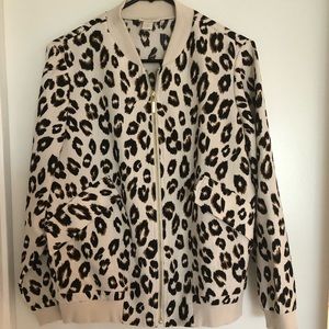 Chico’s Animal Print Bomber Jacket